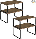 HOOBRO Cabinet Organizer Shelf, Expandable Kitchen Storage, Stackable Bamboo by HOOBRO
