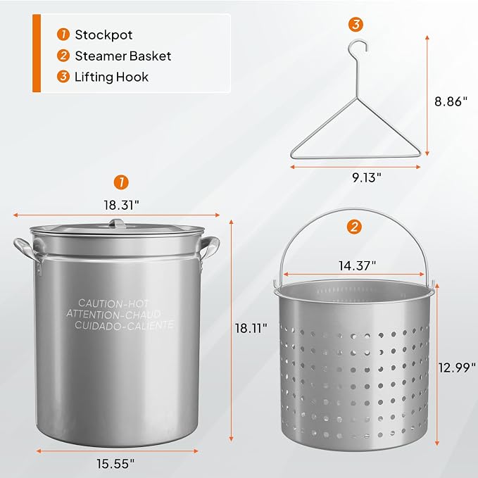 Bonnlo 62QT Stainless Steel Stock Pot - Image 6