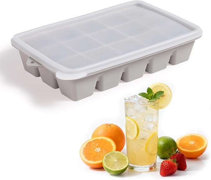 Silicone Ice Cube Trays with Lid, Easy Release Ice Molds, Reusable and - Image 5