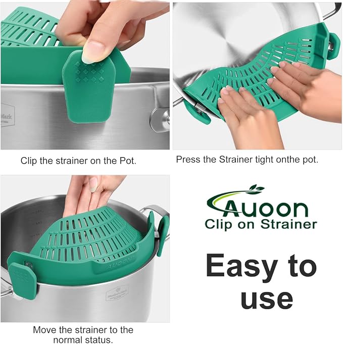 AUOON Oversized Pot Strainer Clip on Silicone - Image 4