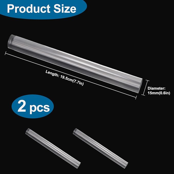 2pcs Acrylic Clay Roller, Plastic Clear Round Tube Roller Pin Polymer Clay Tools - Image 2