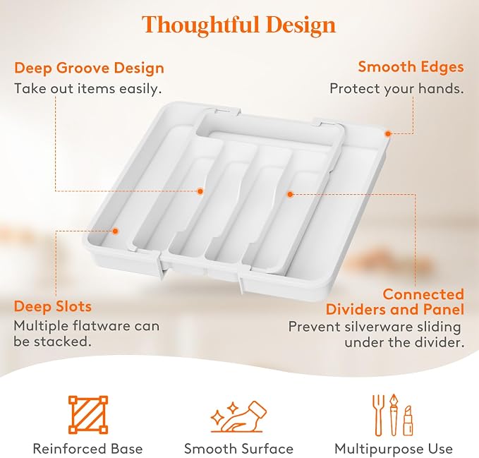 Lifewit Silverware Drawer Organizer, Expandable Utensil Tray - Image 7