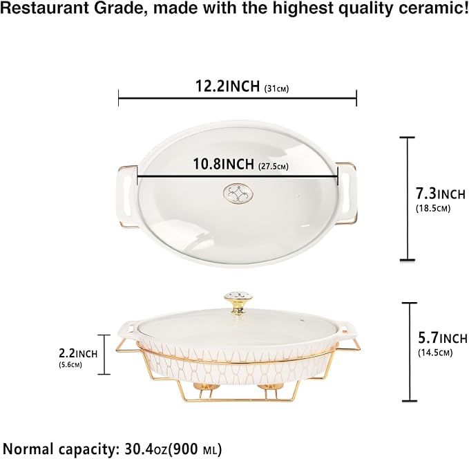 10" x 7" Ceramic Oval Casserole Dish - Image 2