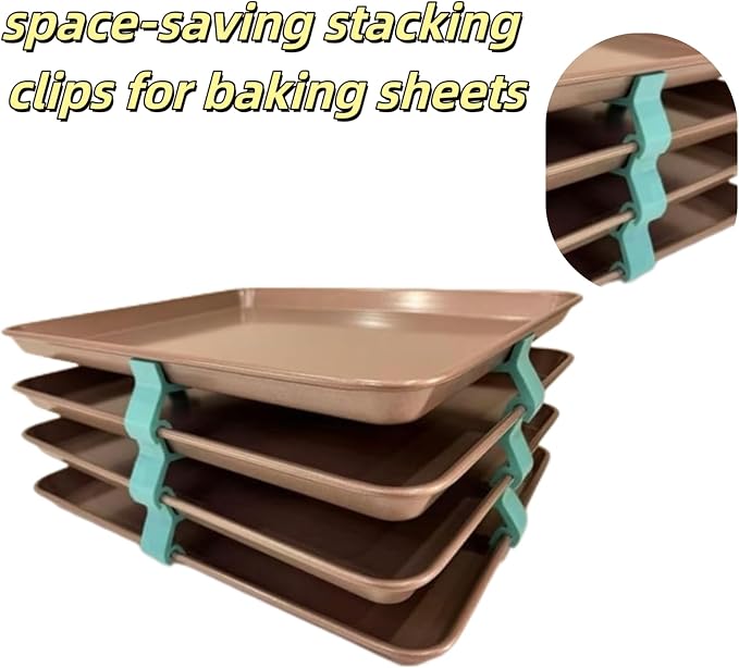 20 Piece Reusable Baking Tray Stacker, Space Saving Fixed Cookie Tray Stacker - Image 4