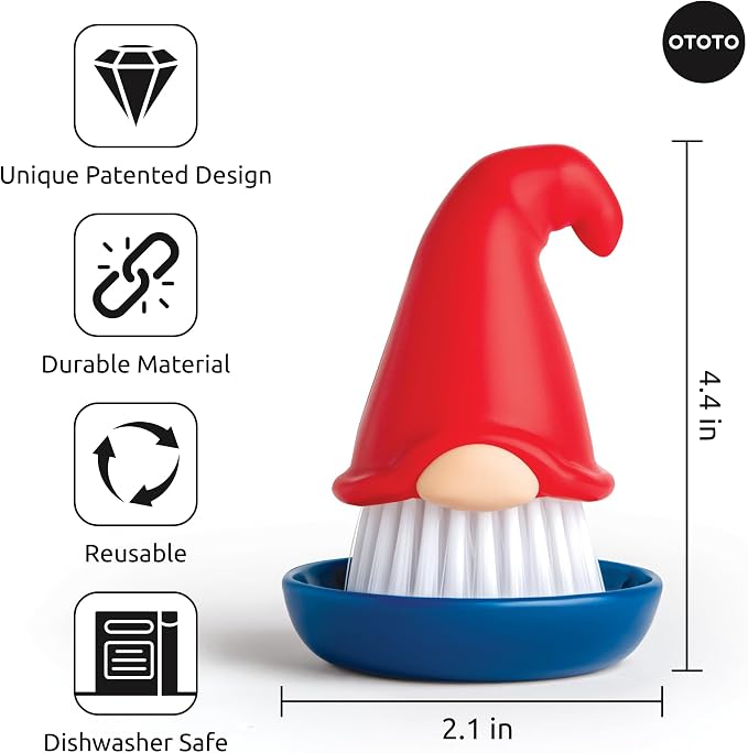New! Beardy Gnome Dish Brush by Ototo - Image 6