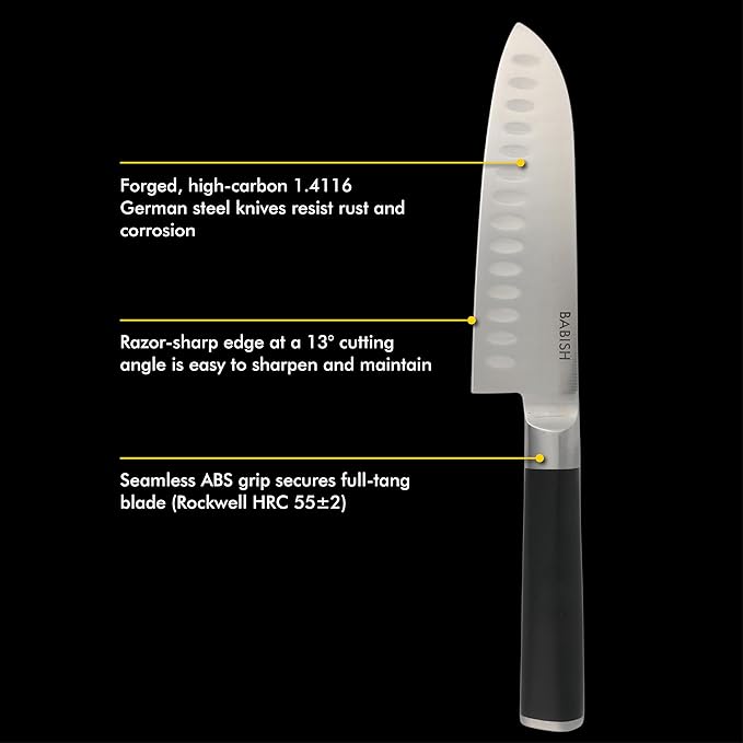 Babish High-Carbon 1.4116 German Steel 15 Piece Full Tang Forged Cutlery - Image 4