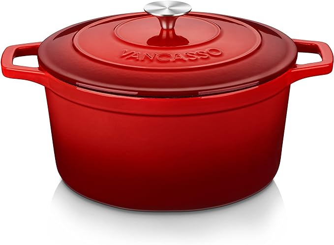 vancasso Enameled Cast Iron Dutch Oven, 7.5 QT Dutch Oven Pot by vancasso