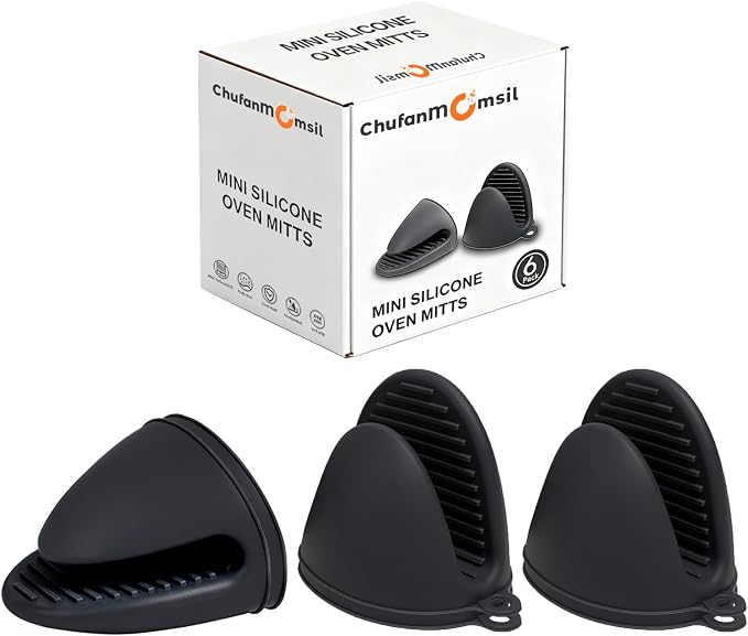 Silicone Oven Mitts Heat Resistant Hot Pot Holders Set by ChufanMomsil
