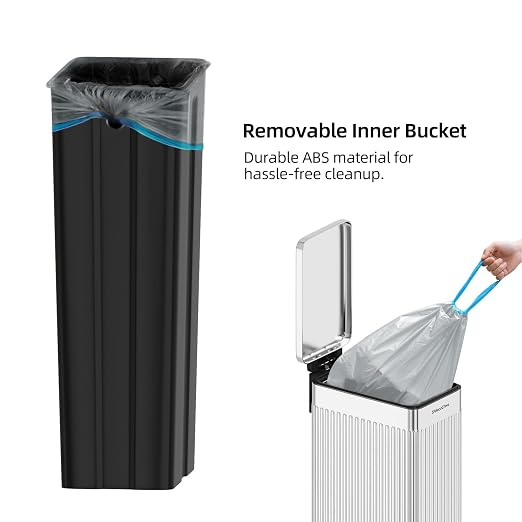 Soft-Close Trash Can with lid，8 Gallon/30L Anti-Fingerprint Stainless Steel - Image 6