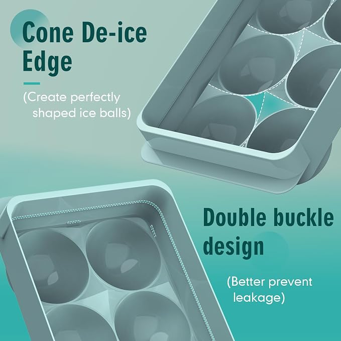 WIBIMEN Large Ice Cube Molds, Big Round Whiskey Ice Cube Trays - Image 6