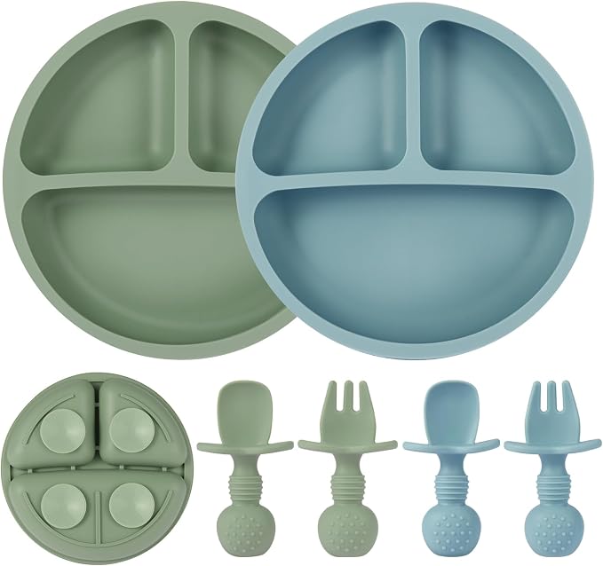 Eascrozn 2 Pack Baby Plates by Eascrozn