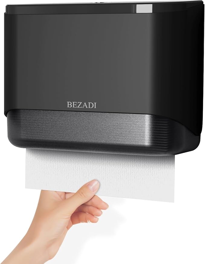 Paper Towel Dispenser, Large Capacity Wall Mount Tissue Dispensers by BEZADI