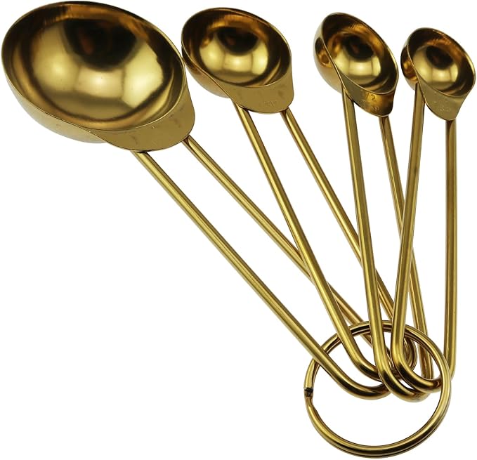 4PCS Gold Stainless Steel Measuring Spoon Set Durable - Image 2