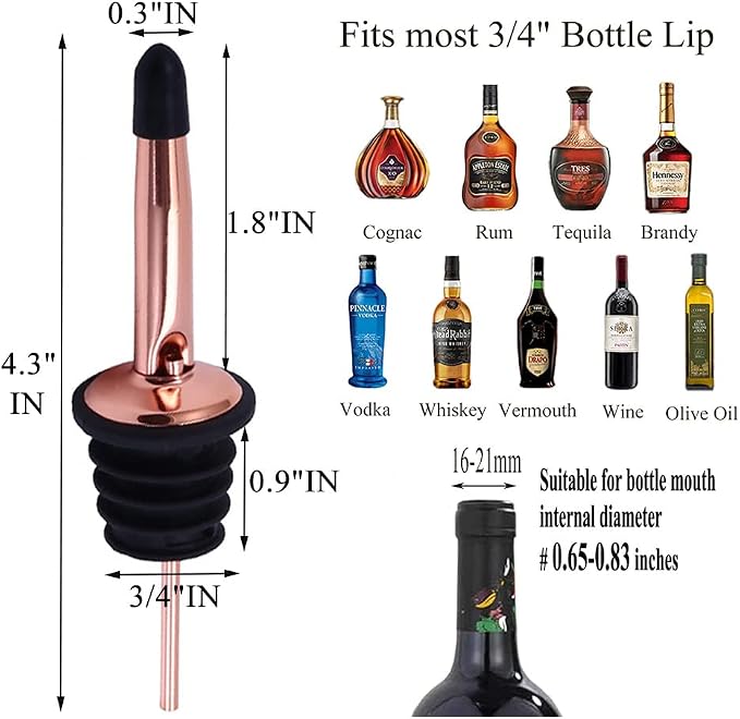 Pafusen 12 Pack Liquor Bottle Pourers, Liquor Pour Spout - Image 4