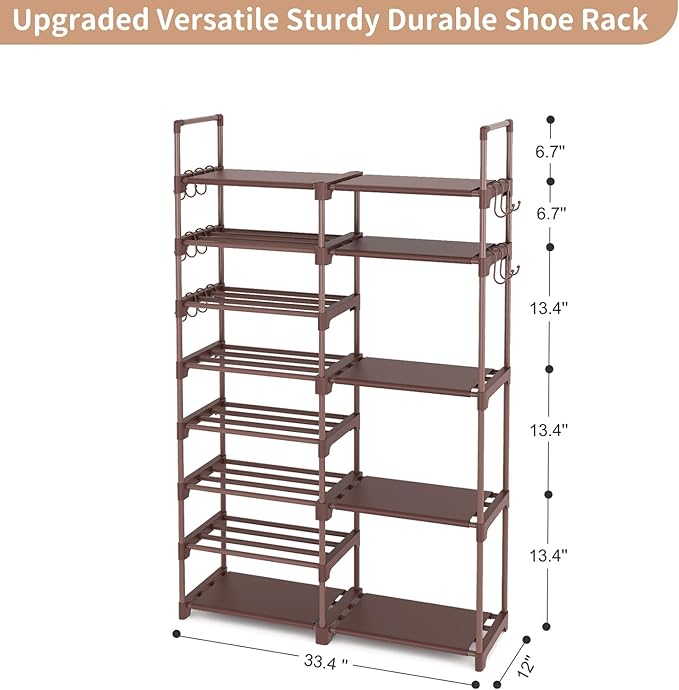 ROJASOP Shoe Rack Organizer, 8-Tier Metal Shoe Rack - Image 3