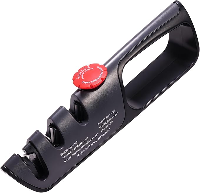 USELUCK Knife Sharpener, 6 Adjustable Sharpening Angles, Diamond-Coated Ceramic by useluck