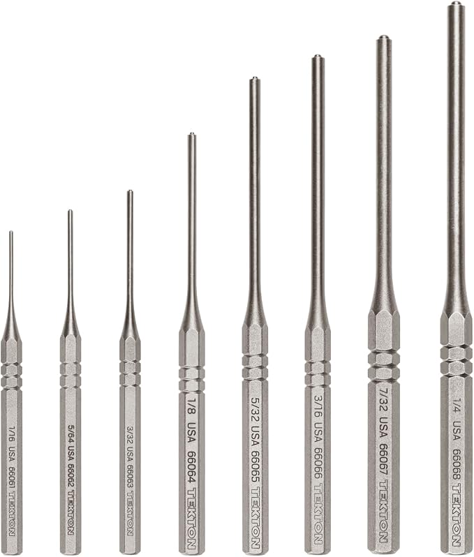 TEKTON Roll Pin Punch Set, 8-Piece | PNC93001 | Made in USA by TEKTON