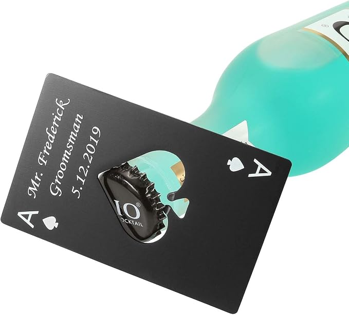 Personalized Custom Bottle Opener, Yoption 5 Pcs Stainless Steel Credit Card - Image 4