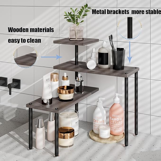Countertop Organizer Organization 3 Tier Kitchen Corner Shelves Adjustable - Image 4