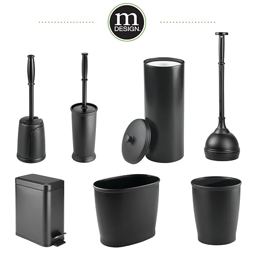 mDesign Small Modern 1.3 Gallon Rectangle Metal Lidded Step Trash Can, Compact - Image 8