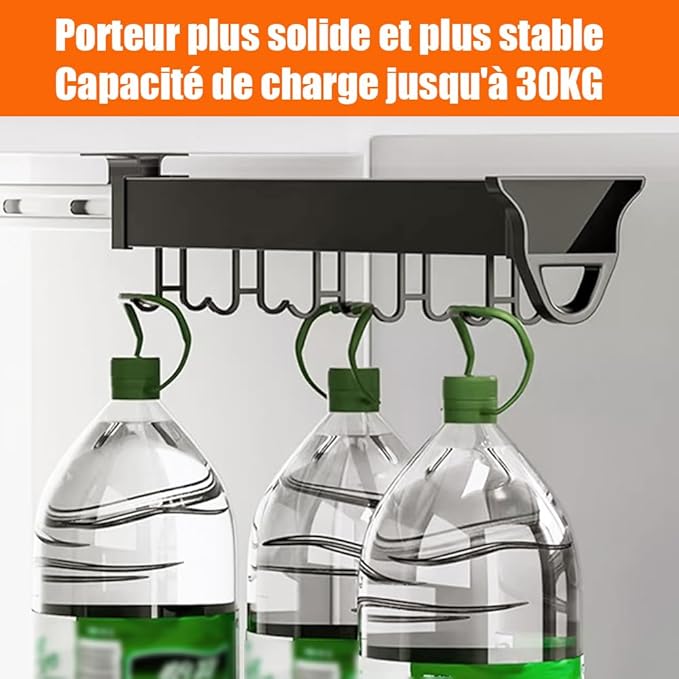 Pull Out Pot Rack, Aluminum Alloy Hanging Pot Rack, Expandable Utility Rack - Image 6