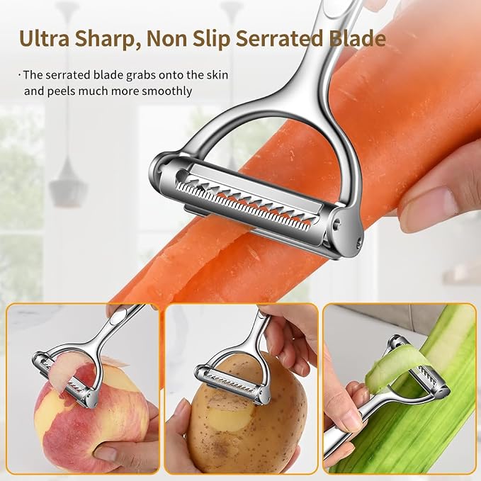 2 in 1 Ultra Sharp Julienne Peeler Vegetable Peeler - Image 2