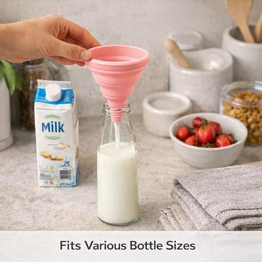 3PCS Silicone Funnel Set, Flexible Rubber Kitchen Funnels - Image 4