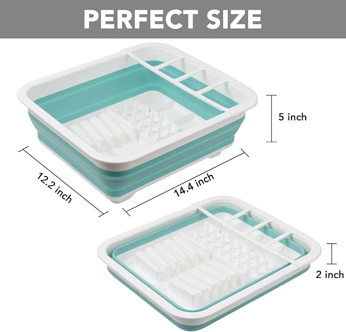 Tiawudi Collapsible Dish Drying Rack, Pop Up Dinnerware Drainer, Portable Plate - Image 2