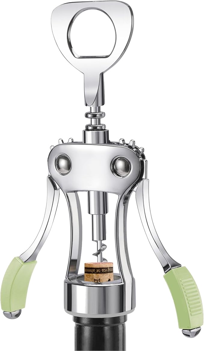 KORCCI Wine Opener, Heavy-Duty Zinc Alloy Wing Corkscrew, Premium Beer Bottle by KORCCI