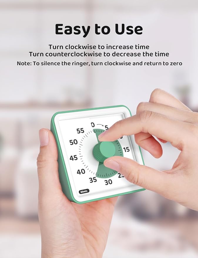 LIORQUE Visual Timer for Kids, 60-Minute Countdown Timers for Classroom Office - Image 2