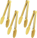 4 Pack Gold Serving Tongs XEVOM Buffet Tongs Serving Utensils Salad Tongs by XEVOM