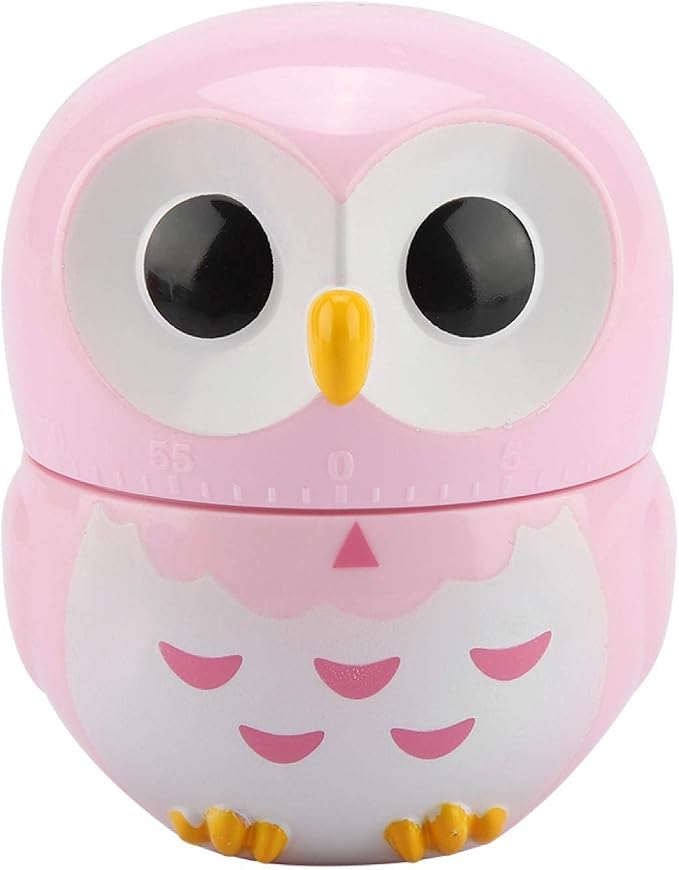 Cooking Timer, Cute Owl Shape Kitchen Timer, 55 Minutes Mechanical Rotating by Tyenaza