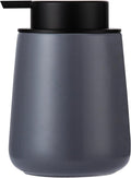 Enra Grey Soap Dispenser, 12 oz Ceramic Hand Lotion Dispenser, Refillable Dish by Enra
