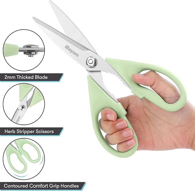 Kitchen Shears, iBayam Kitchen Scissors All Purpose Heavy Duty Meat Scissors - Image 4