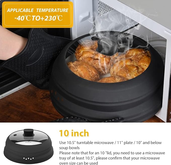 Microwave Splatter Cover Glass Cover Guard Lid - Image 2