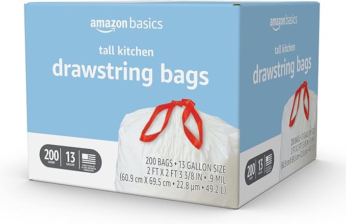 Amazon Basics Scented Trash Bags, Tall Kitchen Drawstring, Clean Fresh Scent - Image 4