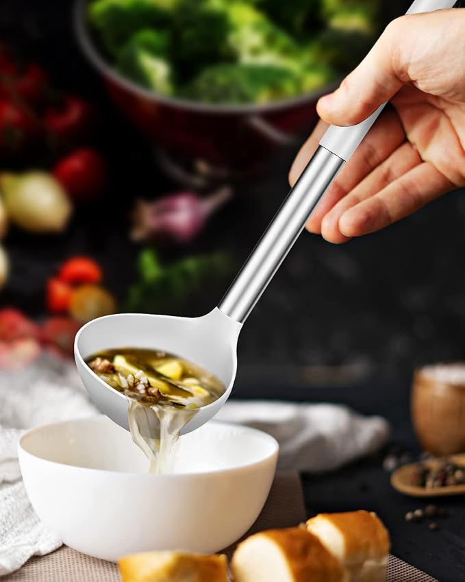 Pack of 2 Ladle Spoon, Silicone Large Spoon - Image 3