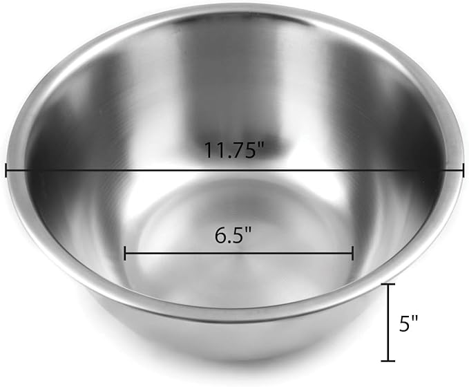 Fox Run Large Stainless Steel Mixing Bowl, 6.25-Quart, 11.75 x 5.5 inches - Image 3