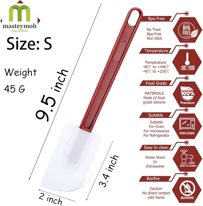 Flexible Rubber Spatulas 5PCS, Silicone Spatula Set, Soft Rubber Spatula - Image 2
