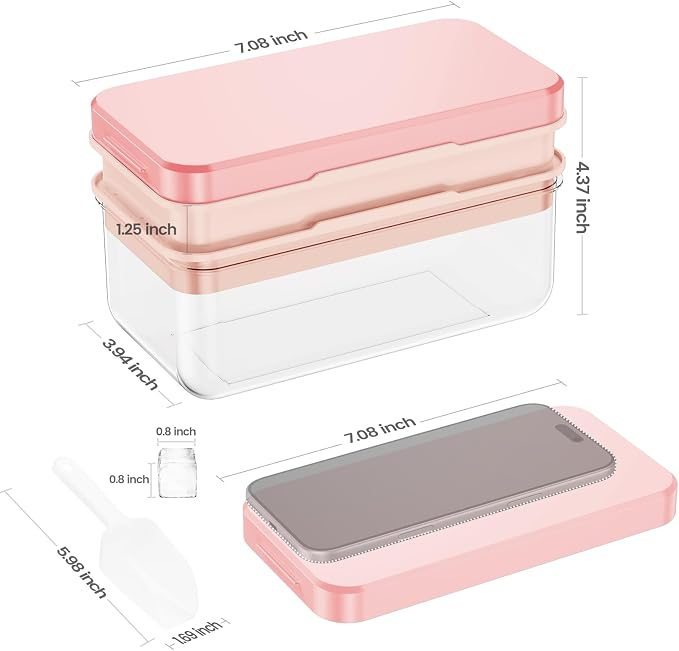PHINOX Ice Cube Tray with Lid and Bin, Ice Trays - Image 3