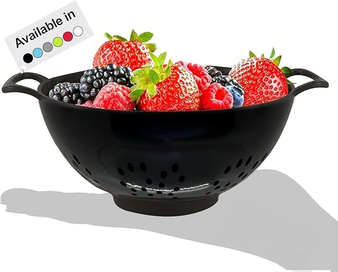 Meadow Lane 6-inch Small Colander, Dishwasher Safe, Double Handles, Compact by MeadowLane