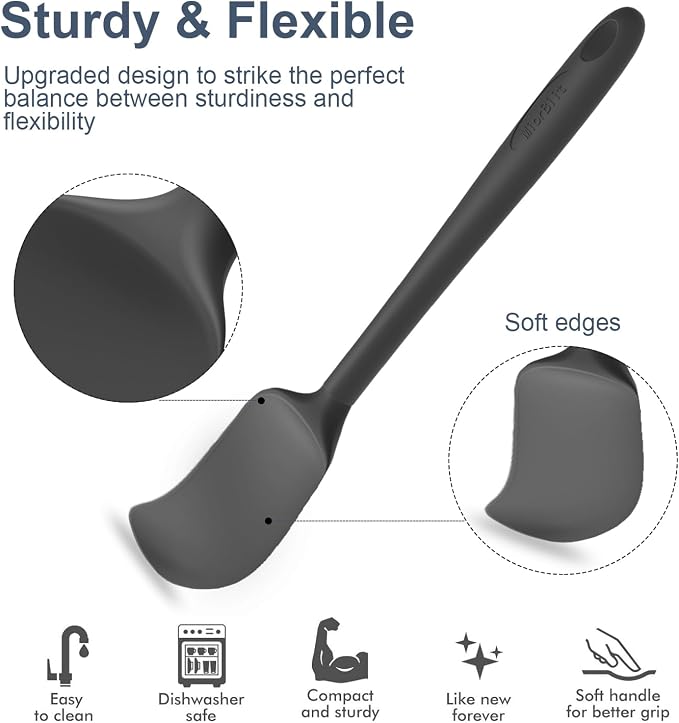 Silicone Spatula Set, 6 Pieces Food Grade Kitchen Utensils - Image 3