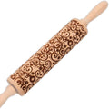 Floral Reindeer Embossed Rolling Pins by Unknown