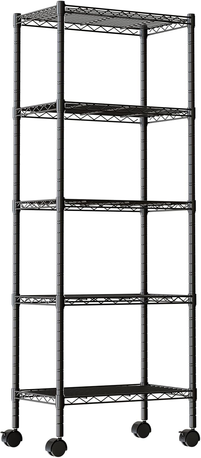 DUMOS 5-Tier Metal Wire Storage Shelves, Adjustable Standing Storage Rack Shelf by DumosLifestyle