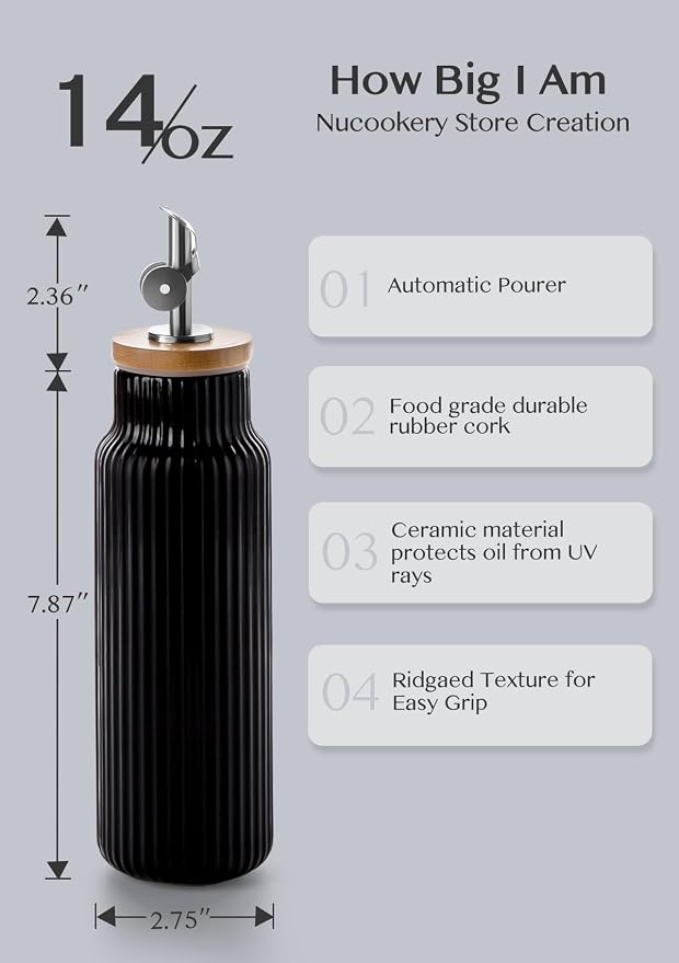 Nucookery Ceramic Olive Oil Dispenser Bottle - Image 2