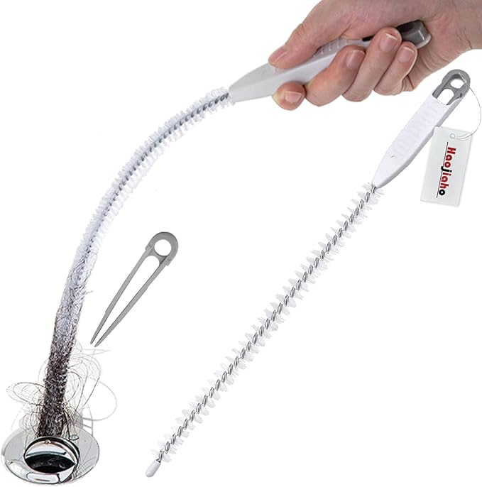 Upgraded Sink Drain Overflow Cleaning Brush, 23.6" Sewer Drain Brush, Bendable by Unknown