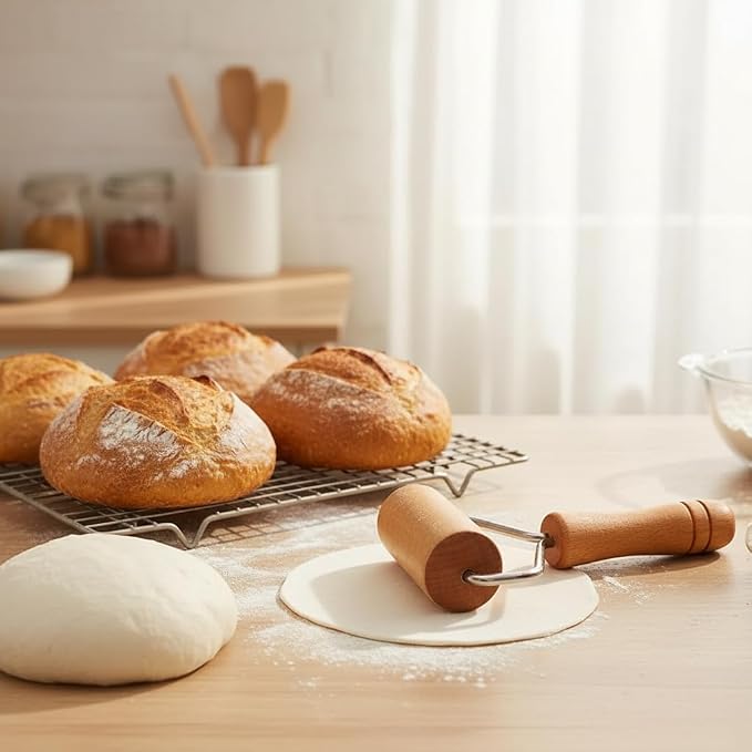 Small Rolling Pin, Pizza Dough Roller, Non Stick Wood Pastry Roller, Kitchen - Image 2