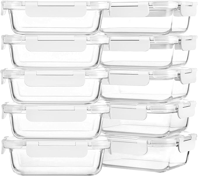 M MCIRCO 10-Pack 22 Oz Glass Meal Prep Containers by MMCIRCO