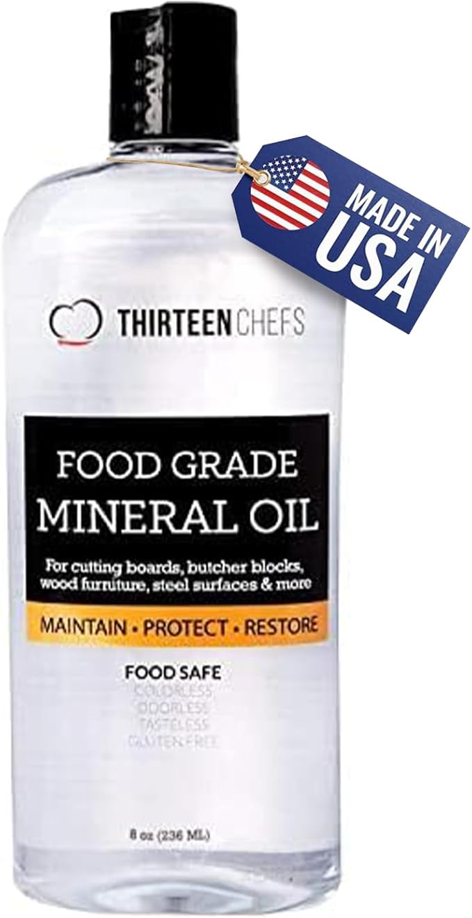 Thirteen Chefs Mineral Oil - 8 oz Food Grade Conditioner by ThirteenChefs