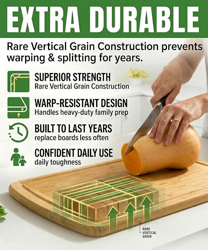 Greener Chef Luxury Bamboo Cutting Board - Image 3